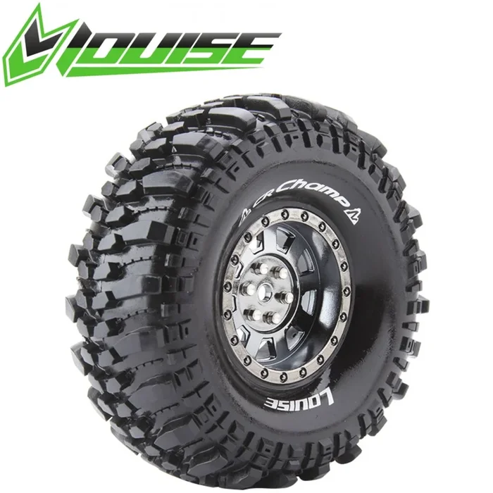 Louise CR-Champ RC Crawler Tires 1/10 1.9″ 12mm Super Soft CH-BL Pre-Mount (2)