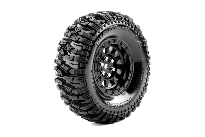 Louise R/C CR-Mallet 1/10 1.9″ Crawler Class 1 Tires, 12mm Hex on Black Rim, Super Soft, Front/Rear (2) LT3346VB