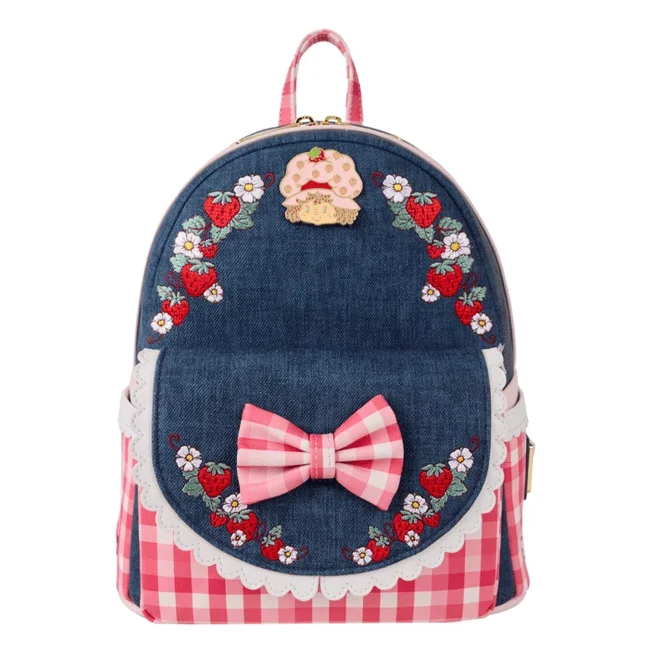 Loungefly – Strawberry Shortcake Licensed Mini Backpack Faux Leather Bag With Adorable Applique