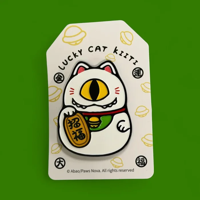 Lucky Cat Kitti Metal Badge by ABAO