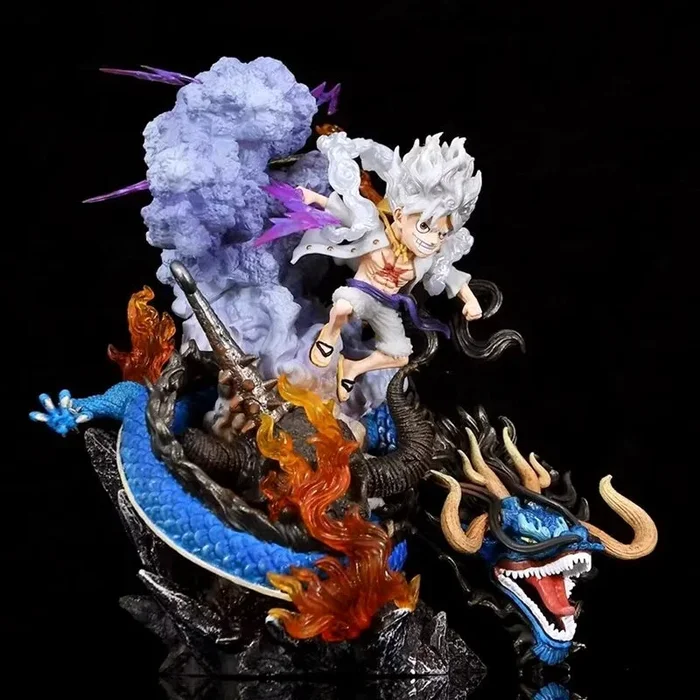 Luffy Action Figurine – Lightning & Flame 효과가있는 20cm, Dragon, 한정판 – 원피스 수집.