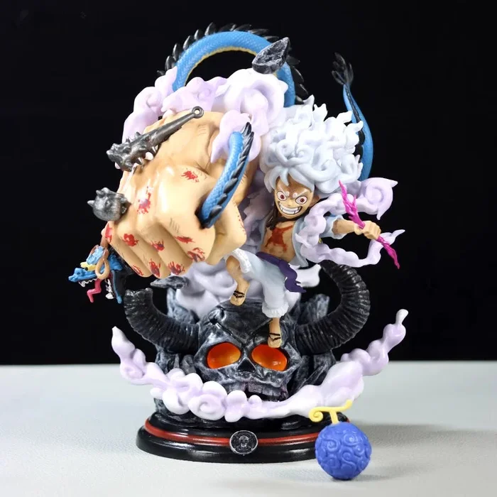 Luffy Gear 5 Action Figurine – 22 ซม. พร้อมมือที่ตื่นขึ้นมามังกรและเอฟเฟกต์ควันรุ่น จำกัด – หนึ่งชิ้นสะสมได้
