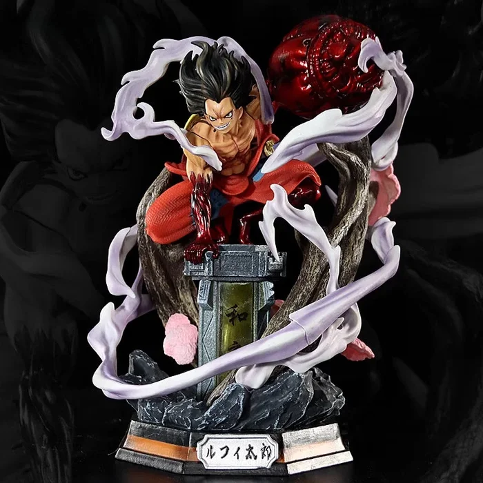 Luffy Gear 5 Action Figurine – 26 ซม. พร้อมเอฟเฟกต์สีแดงที่ลุกเป็นไฟและฐานแบบไดนามิก, Limited Edition – หนึ่งชิ้นสะสมได้