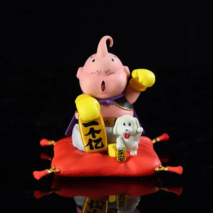 Majin Buu Figura coleccionable – Dragon Ball Z Statue with Puppy, 8.5 cm de altura, afortunada edición de año nuevo