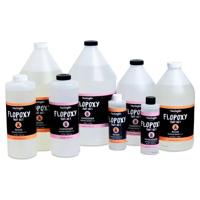 MakerFlo Crafts Flopoxy Fast Set – Resin + Hardener Epoxy Kit