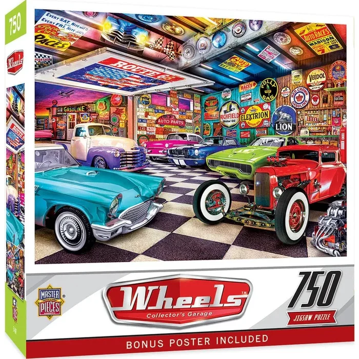 MasterPieces 32053 Wheels: Car Collector’s Garage 750 Piece Puzzle
