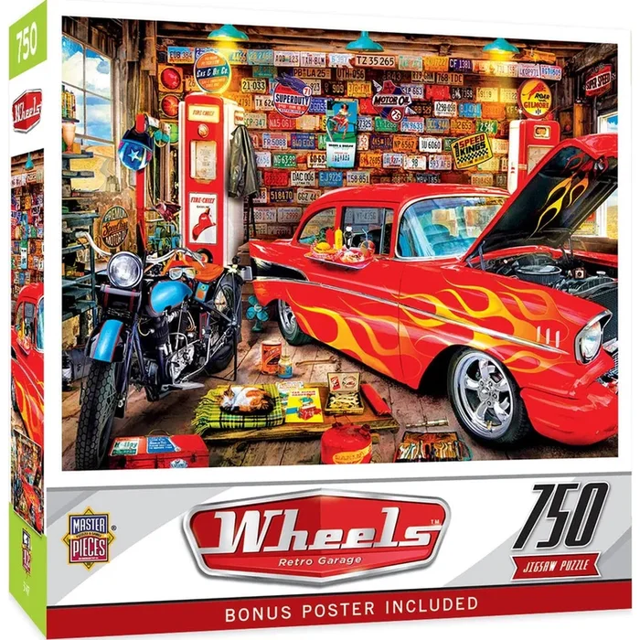 MasterPieces 32273 Wheels: Retro Garage 750 Piece Puzzle