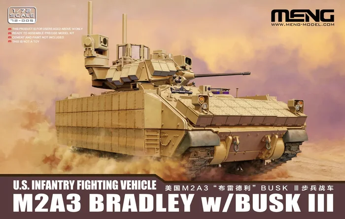 Meng Model 72005 1/72 M2A3 Bradley US Infantry Fighting Vehicle with Busk III Model Kit