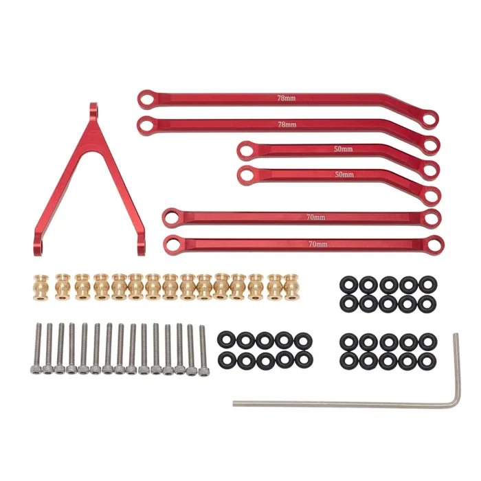 MEUS Racing CNC Aluminum High Clearance Chassis Links for 1/24 RC Crawler Car Axial SCX24 Jeep Gladiator AXI00005 (Red)