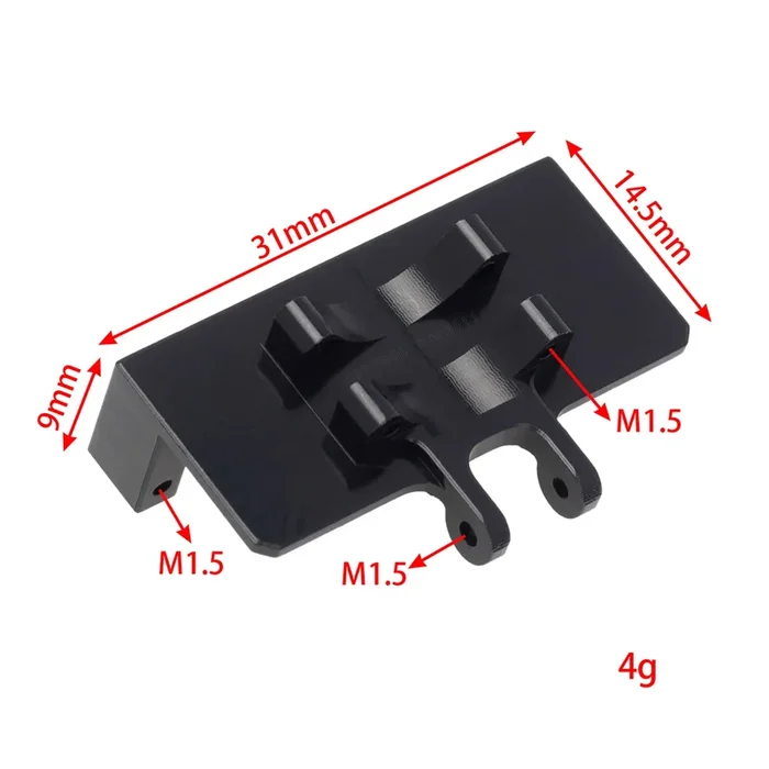 MEUS Racing Emax ES08MAII Analog Servo with Mount and 15T Arm for Axial SCX24 Gladiator 1/24 RC Crawler Car Truck Model Parts Accessories (Black)