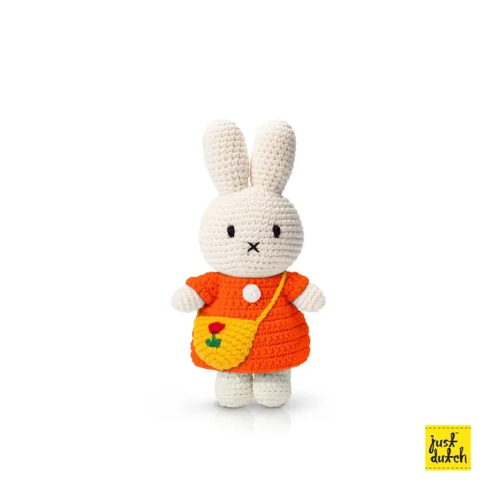 Miffy and her tulip bag Orange Dress With Tulip Bag