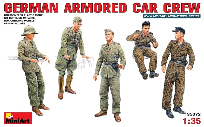 MiniArt 35072 1/35 German Armored Car Crew Figures Model Kit