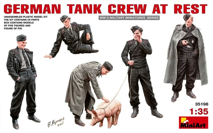 MiniArt 35198 1/35 German Tank Crew at Rest Figures Model Kit