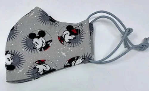 Minnie And Mickey Mouse Print Adult Face Mask Adjustable Elastic Washable Reusable Double Sided Cotton