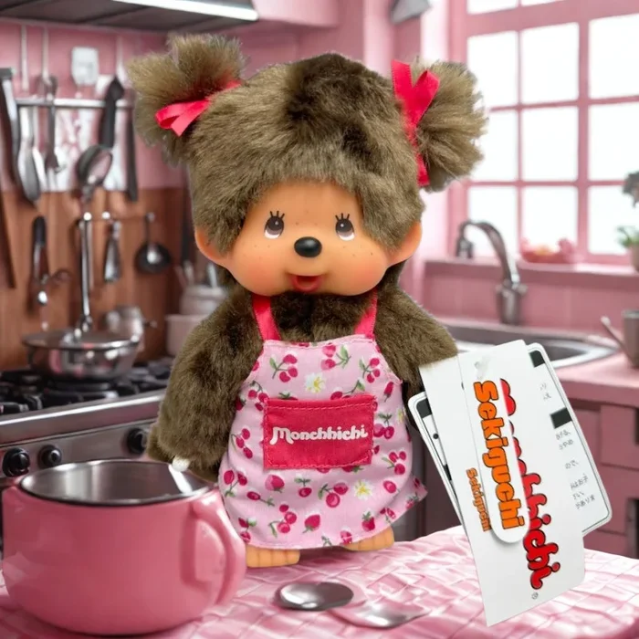 Monchhichi Flower Apron Girl Standing
