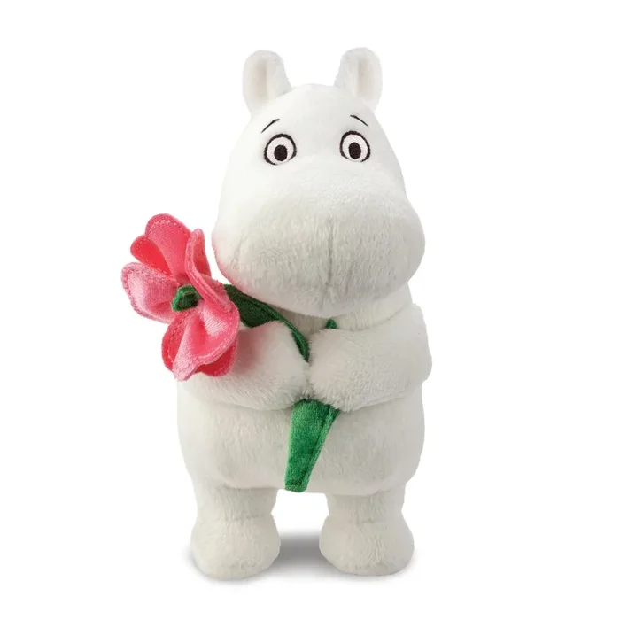Moomin Standing with Pink Flower 6.5 inch Plush