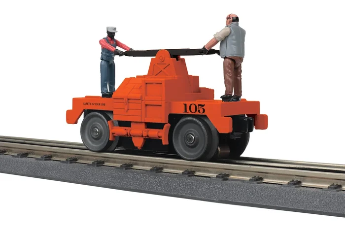 MTH RailKing 30-5236 O Gauge Operating Handcar – MOW Orange