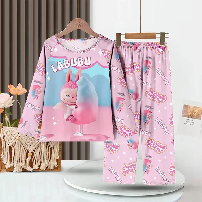Набор пижамы Labubu Baby – “захватывающий макарон” розовый молоко