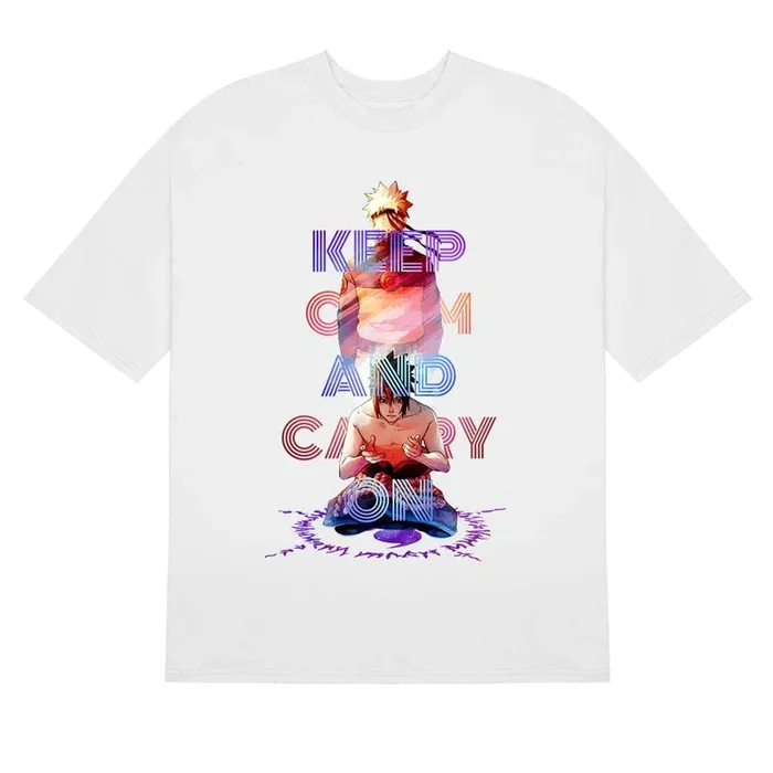 Naruto & Sasuke Keep Calm T-Shirt – Inspirierendes Naruto Shippuden-Design