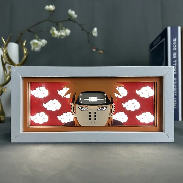 Naruto Anime Light Box-Dolor (Akatsuki) Efecto 3D, luz LED ajustable de 16 colores