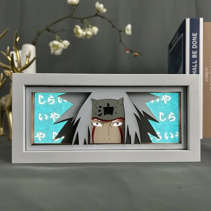 Naruto Anime Light Box-Efecto 3D Jiraiya, luz LED ajustable de 16 colores