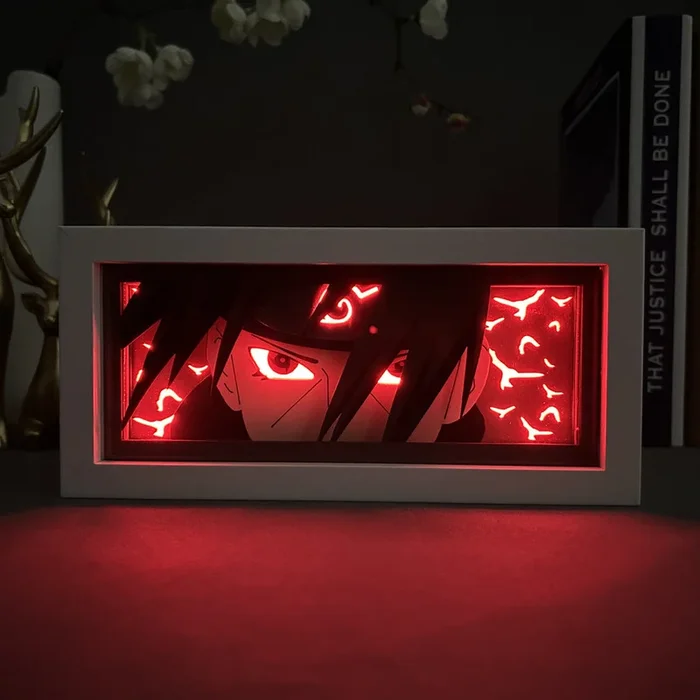 Naruto Anime Light Box – Itachi Uchiha 3D-LED-Lampe mit dynamischen Farbwechseleffekten