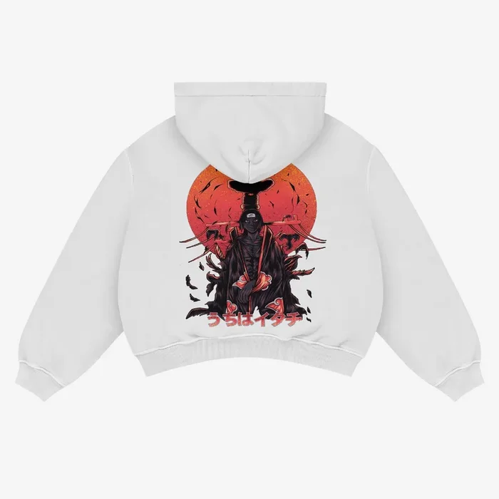 Naruto Itachi Uchiha Hoodie – 100% algodão, aparelho de anime de estilo gráfico de rua