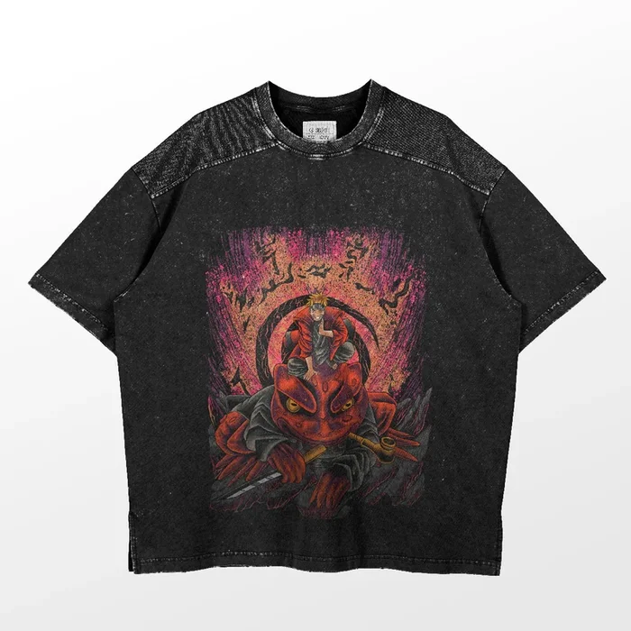 Naruto na camiseta Gamabunta | Design de anime exclusivo | Vestuário de anime premium