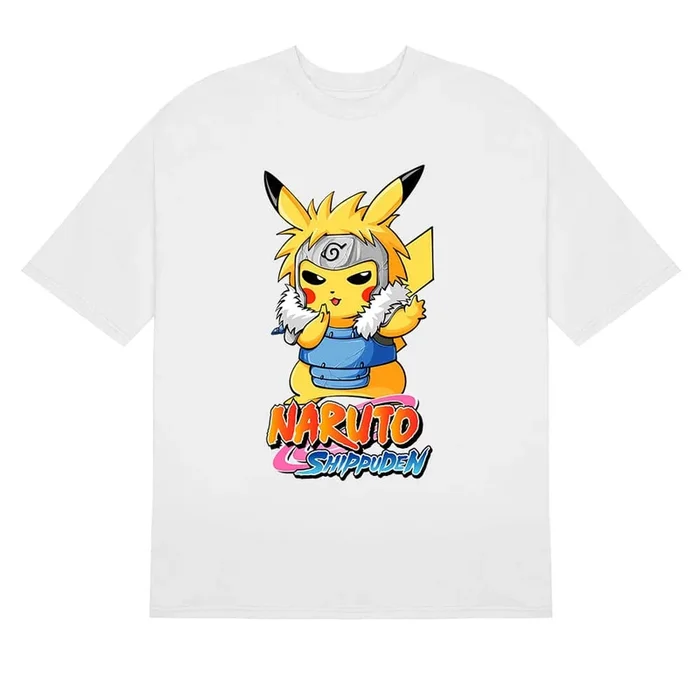 Naruto Shippuden Pikachu Hashirama Crossover T-shirt graphique – Anime Mashup Apparel