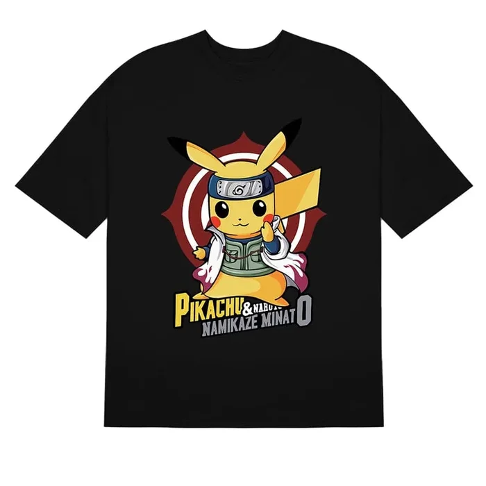 Naruto Shippuden Pikachu Minato Crossover Camiseta gráfica