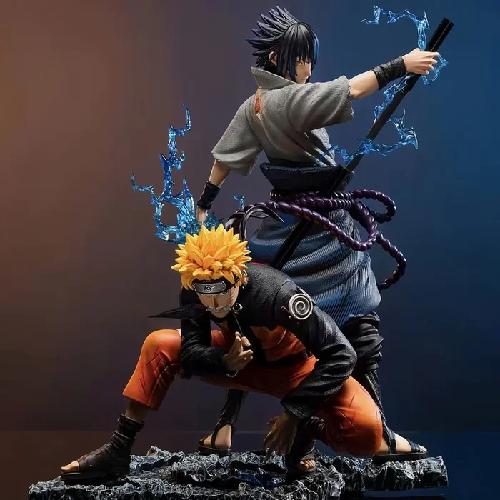 Naruto und Sasuke Actionfigur Set – 28cm Collector’s Edition mit Wassereffekten | Hochwertige Anime-Statue