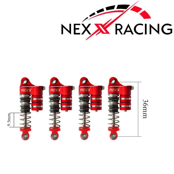 Nexx Racing Reservoir Shock (4 pcs) for 1/24 SCX24 – RED