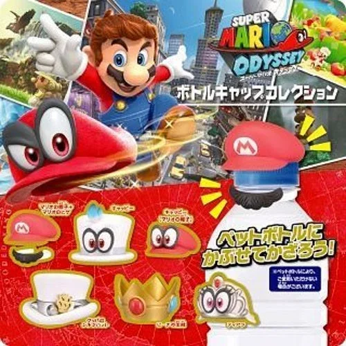 Nintendo Mario Odyssey Bottle Cap Hat Takara Tomy 2-Inch Collectible