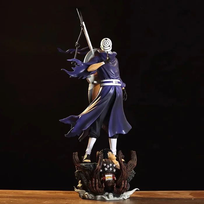 OBITO UCHIHA Action Figure – Édition de collection de 43 cm | Statue d’anime détaillée avec masque et statue de démon