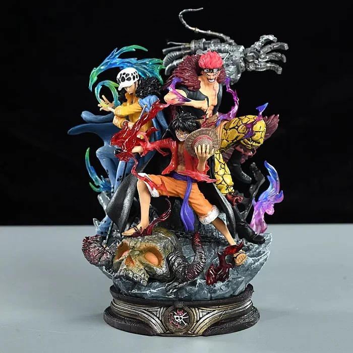 One -Stück Pirat Crew Action Figur – 22 cm | PVC -Statue von Ruffy, Zoro und Law mit dynamischen Details