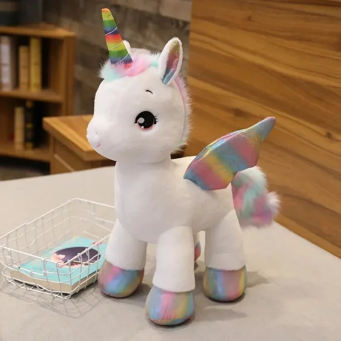 Peluche Licorne Douce avec Corne Multi-couleur