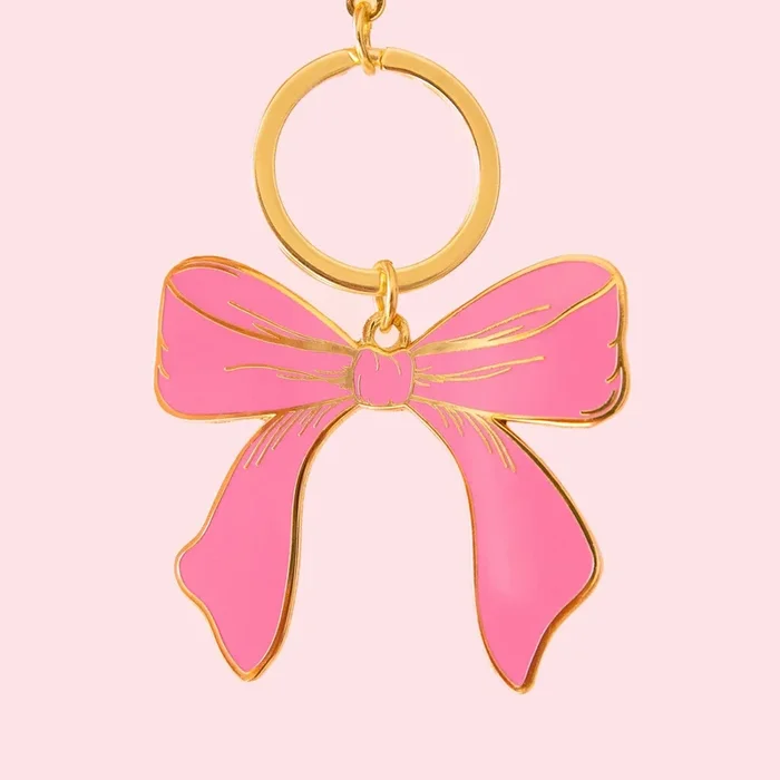 pink bow keychain