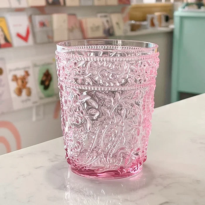 pink paisley {acrylic} cup