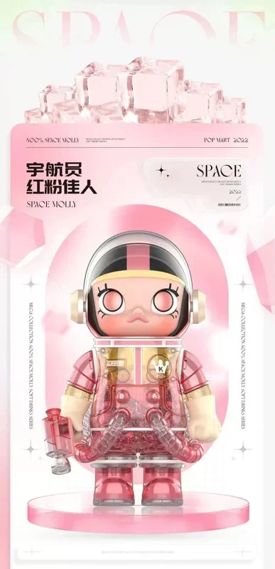 POPMART Mega Collection Series 400% สปริงสเปเชียล สเปซ มอลลี่ เครื่องดื่มอัดลม (พิงค์เลดี้)