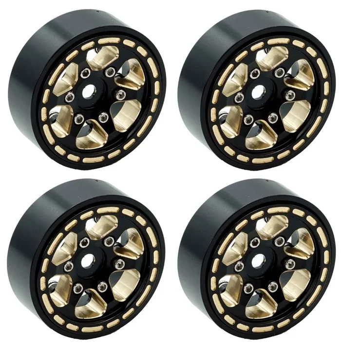 Powerhobby 1.0″ Black Brass Beadlock Crawler Wheels 1/24 FOR Traxxas TRX-4M TRX4M