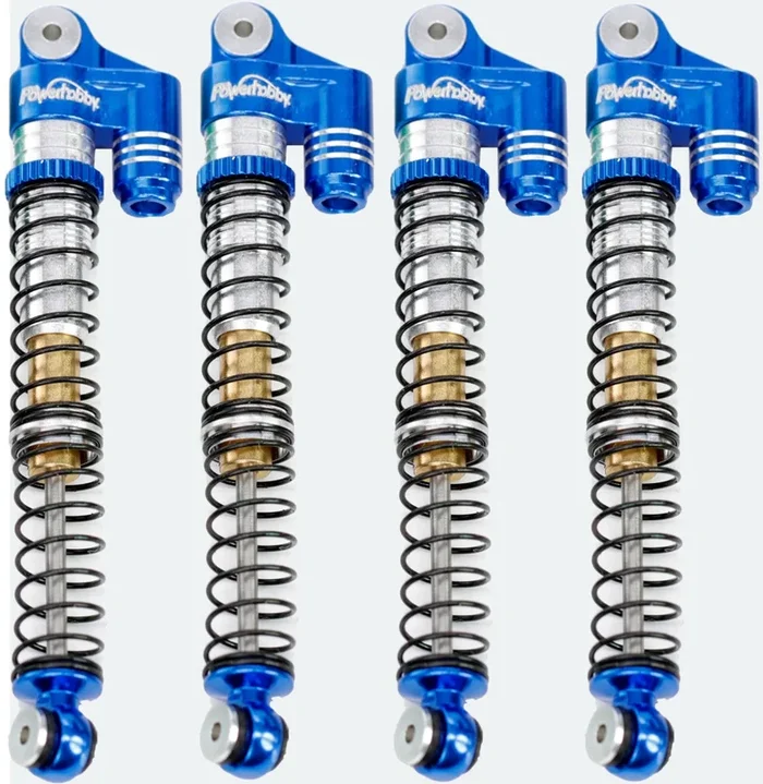 Powerhobby 1/24 Axial SCX24 Aluminum 58mm Long Travel Shocks Jeep Bronco Blue
