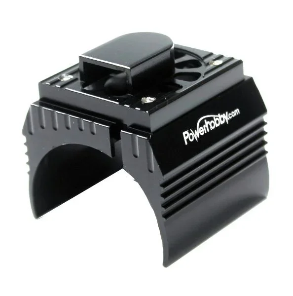 Powerhobby Aluminum Motor Heatsink & Cooling Fan 1/8 Size Motors Black