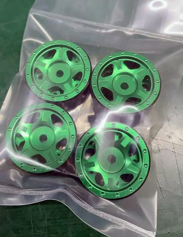 Powerhobby Axial SCX24 C10 Jeep Deadbolt Aluminum Beadlock Wheels Rims Green