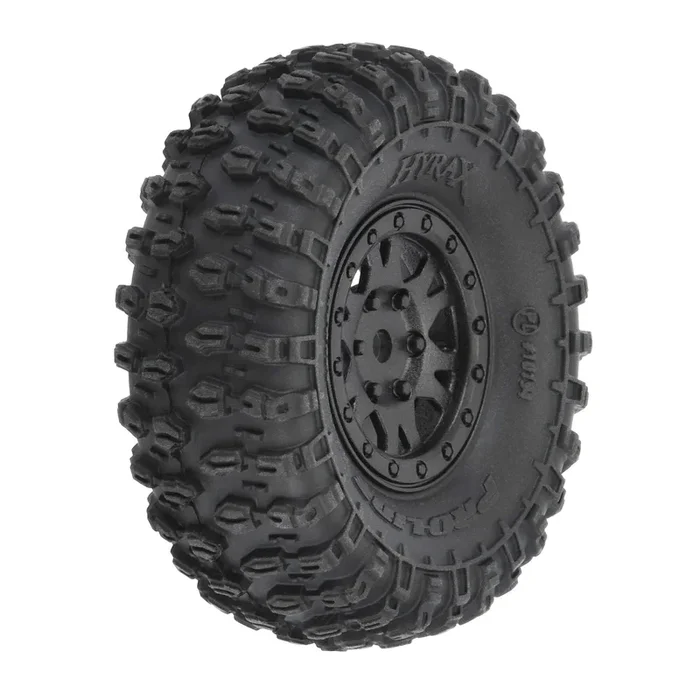Pro-Line 1/24 Hyrax Front/Rear 1.0″ Tires Mounted 7mm Black Impulse (4): SCX24