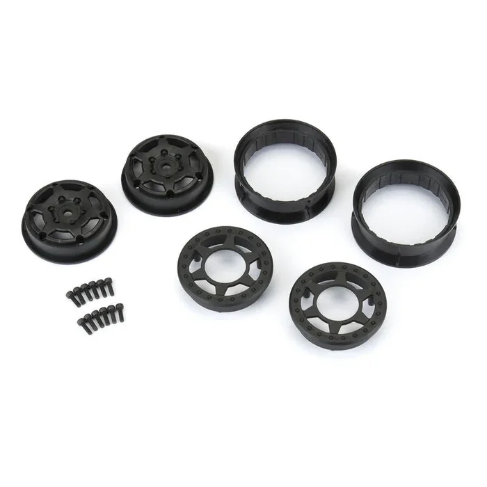 Pro-Line 2809-03 1/10 Holcomb 1.9″ 12mm Crawler Bead-Loc Wheels (2) Black