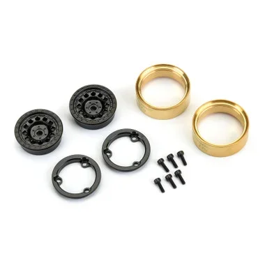Pro-Line 2812-00 1/24 Rock Shooter Brass F/R 1.0″ 7mm Crawler Wheels (2) Black