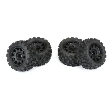 Pro-Line PRO1024110 1/18 Badlands MX 1.85″ Tires12mm Black Wheels for Granite GROM