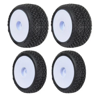 Pro-Line PRO1031413 1/24 Electron 2.0 Buggy F/R Tires w/7mm White Wheels (4) : Micro-B