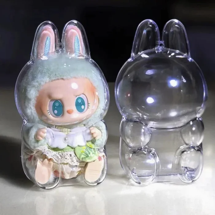 Protective Display Case for Pop Mart Labubu – Stylish PC Cover for Labubu keychain Figures (Standing & Sitting Versions)