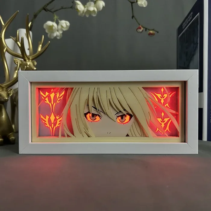強大的動漫LED燈箱 – 火熱的金發戰士3D燈